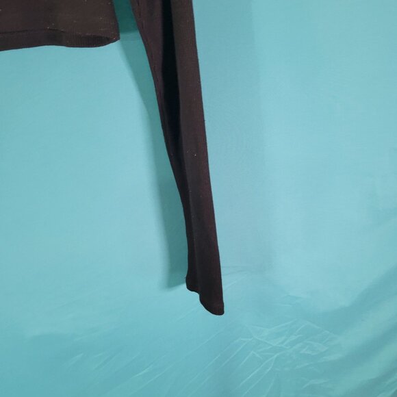 H&M Divided Black Long Sleeve Ribbed Crop Cardigan Button Front Womens Size M - Picture 12 of 13